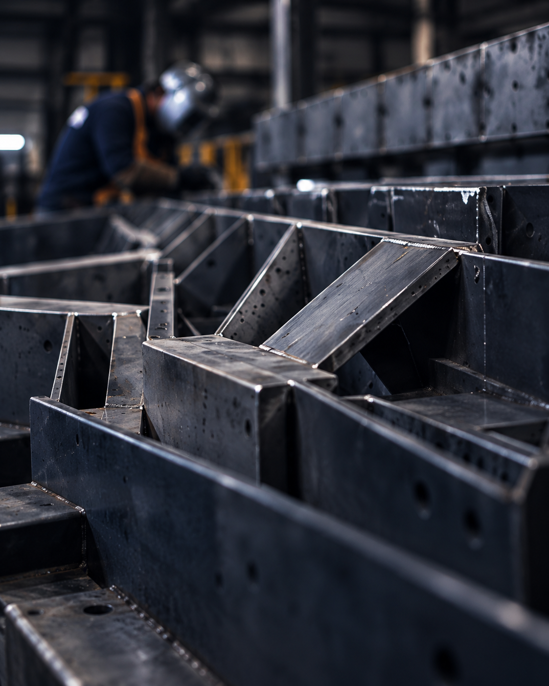 Estructuras metálicas en proceso de fabricación